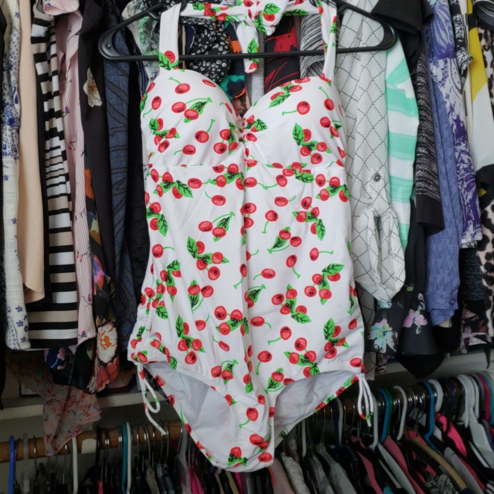 RETRO CHERRY PRINT SWIMSUIT